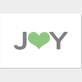 Joy - heart - black and green. Posters and Art